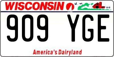 WI license plate 909YGE