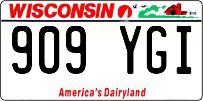 WI license plate 909YGI
