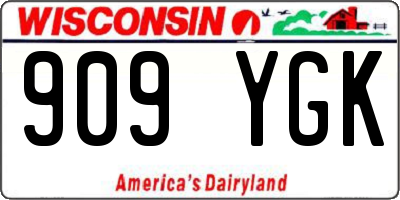 WI license plate 909YGK