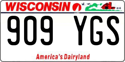 WI license plate 909YGS