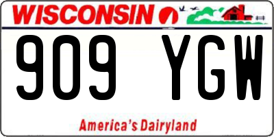 WI license plate 909YGW