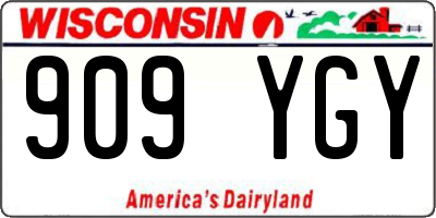 WI license plate 909YGY