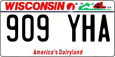 WI license plate 909YHA