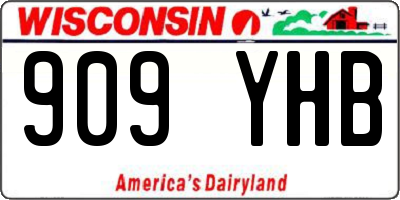 WI license plate 909YHB