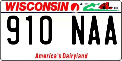 WI license plate 910NAA