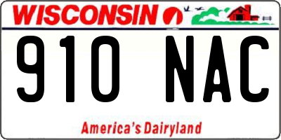 WI license plate 910NAC