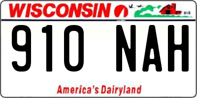 WI license plate 910NAH