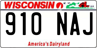 WI license plate 910NAJ