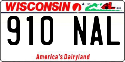 WI license plate 910NAL