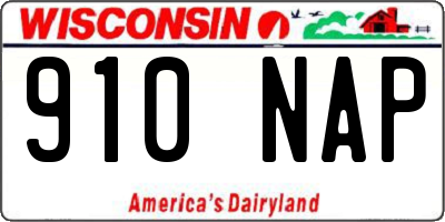 WI license plate 910NAP