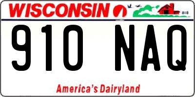 WI license plate 910NAQ