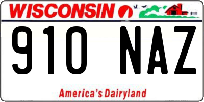 WI license plate 910NAZ