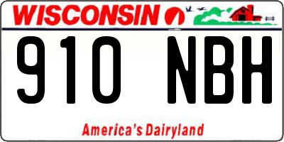 WI license plate 910NBH