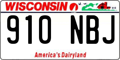WI license plate 910NBJ