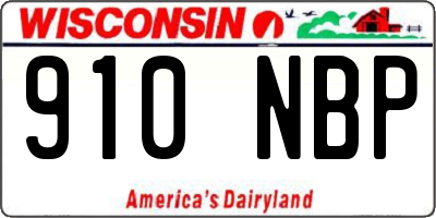 WI license plate 910NBP