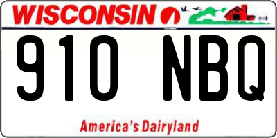 WI license plate 910NBQ