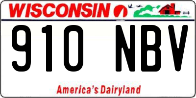 WI license plate 910NBV