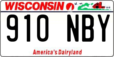 WI license plate 910NBY