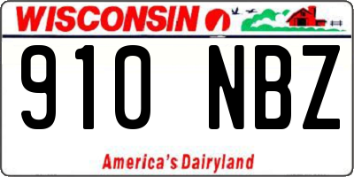 WI license plate 910NBZ