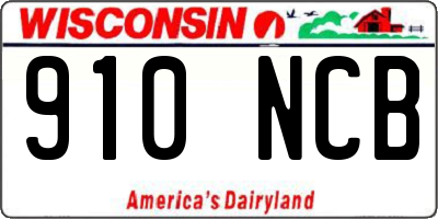 WI license plate 910NCB