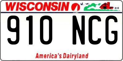 WI license plate 910NCG