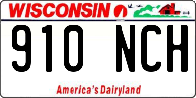 WI license plate 910NCH