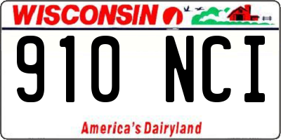 WI license plate 910NCI