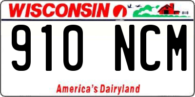 WI license plate 910NCM