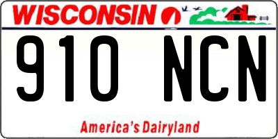 WI license plate 910NCN