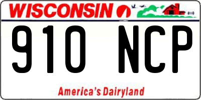 WI license plate 910NCP