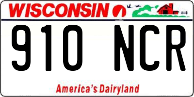 WI license plate 910NCR