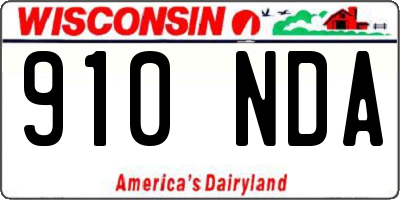 WI license plate 910NDA