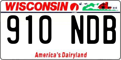 WI license plate 910NDB