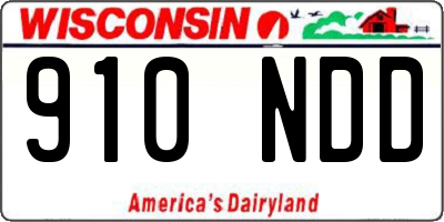 WI license plate 910NDD