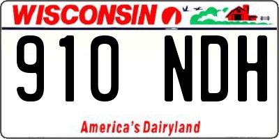 WI license plate 910NDH