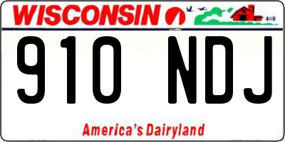 WI license plate 910NDJ