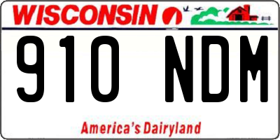 WI license plate 910NDM