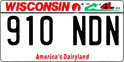 WI license plate 910NDN