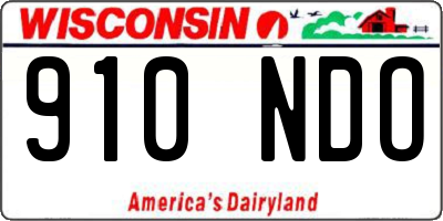 WI license plate 910NDO