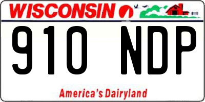 WI license plate 910NDP