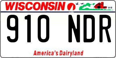 WI license plate 910NDR