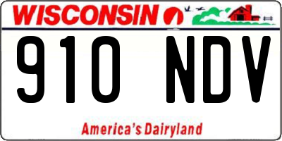 WI license plate 910NDV