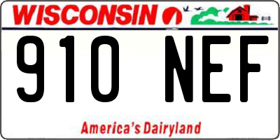 WI license plate 910NEF