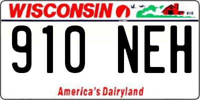 WI license plate 910NEH
