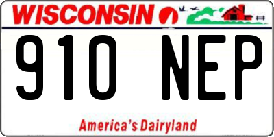 WI license plate 910NEP