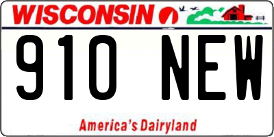 WI license plate 910NEW