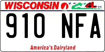 WI license plate 910NFA