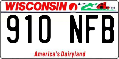 WI license plate 910NFB