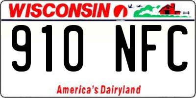 WI license plate 910NFC