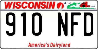 WI license plate 910NFD
